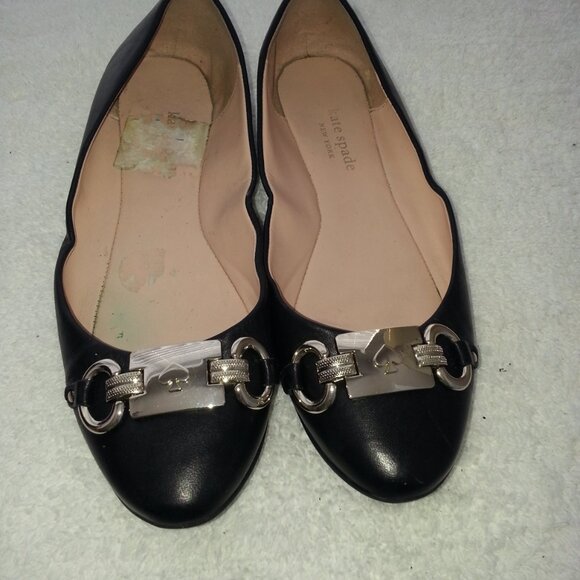 Black Worn Kate Spade Ballet Flats Womens - Picture 5 of 9